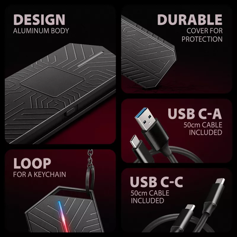 Axagon EEM2-GAM caixa externa USB-C 10Gbps em metal para SSD M.2 NVMe e SATA. Sem parafusos