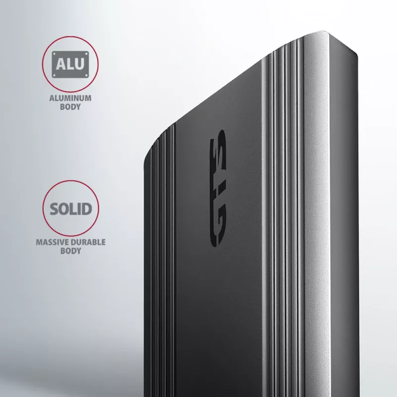 Axagon EEM2-GTS2 caixa externa USB-C 10Gbit/s em metal para unidades SSD M.2 NVMe e SATA. Sem parafusos