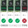 Axagon EEM2-GTS2 caixa externa USB-C 10Gbit/s em metal para unidades SSD M.2 NVMe e SATA. Sem parafusos