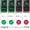 Axagon EEM2-UB2 caixa externa USB-C 10Gbps em metal para unidades SSD M.2 NVMe. Preto