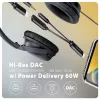 Axagon ADA-HCPD USB-C para jack de 3,5 mm – adaptador de áudio DAC Hi-Res, 384 kHz/32 Bit, PD 60 W 3 A