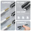 Axagon ADA-HCPD USB-C para jack de 3,5 mm – adaptador de áudio DAC Hi-Res, 384 kHz/32 Bit, PD 60 W 3 A