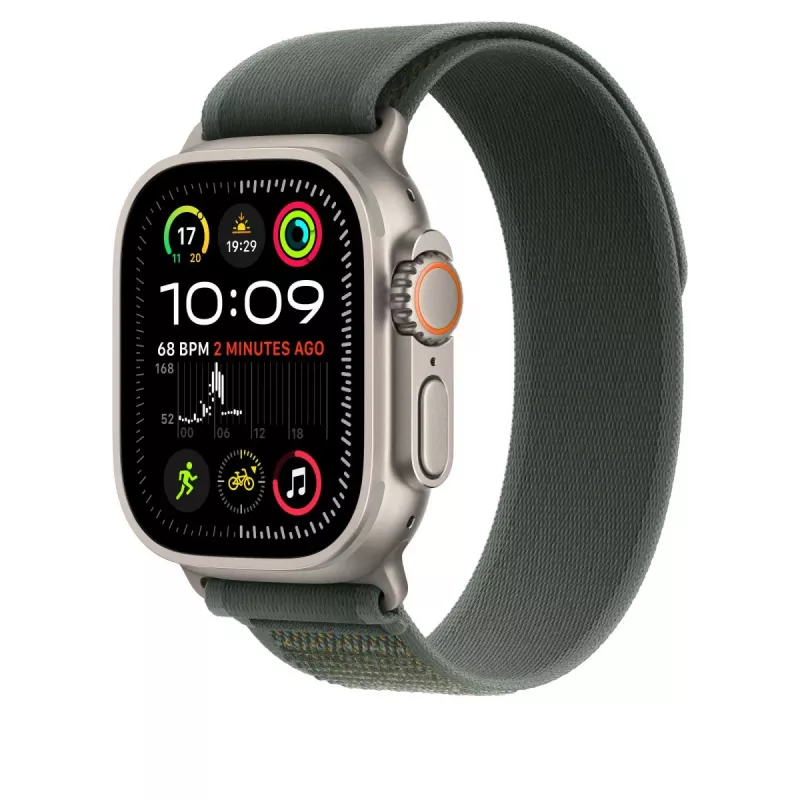 APPLE 49mm Green Trail Loop - S/m - Acabamento em titânio natural