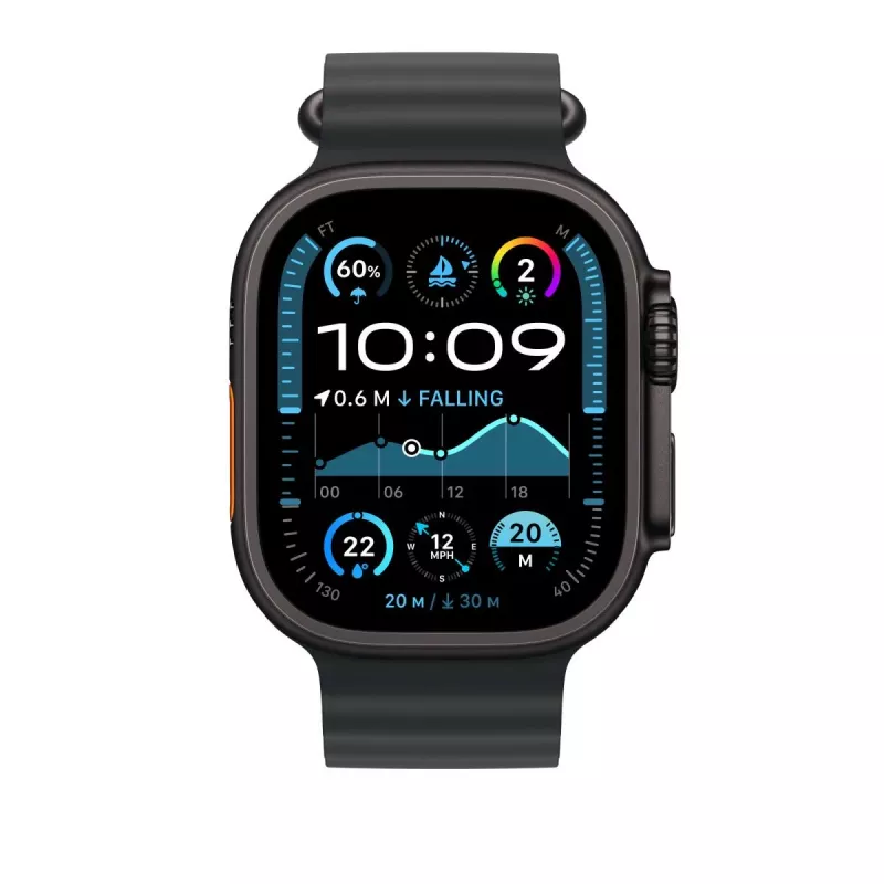 APPLE 49mm extensão preta Ocean Band – Acabamento em titânio preto