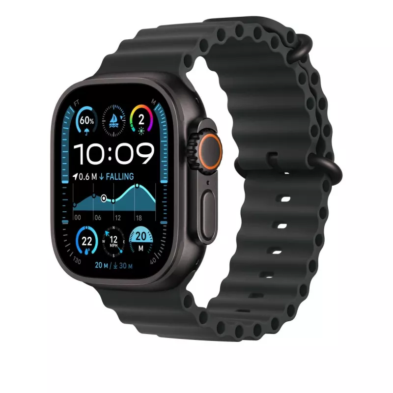 APPLE 49mm extensão preta Ocean Band – Acabamento em titânio preto