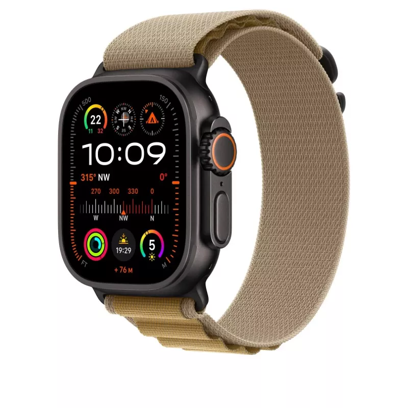 APPLE 49mm Tan Alpine Loop – Medium – Acabamento em titânio preto