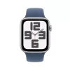Smartwatch Apple Watch SE GPS 44mm caixa de alumínio prateada pulseira desportiva Denim azul S/M