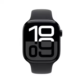 Smartwatch Apple Watch Series 10 GPS 46 mm caixa de alumínio Jet Black com pulseira desportiva preta – S/M