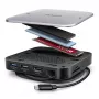 Axagon HMC-UFO hub USB-C M.2 SATA/NVMe 1 Gbit/s Ethernet 384 kHz áudio com fios USB 3.2 Gen 2 (3.1 Gen 2) Type-C preto