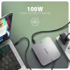 Axagon HMC-UFO hub USB-C M.2 SATA/NVMe 1 Gbit/s Ethernet 384 kHz áudio com fios USB 3.2 Gen 2 (3.1 Gen 2) Type-C preto