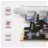 Axagon PCEU-430RS placa controladora PCIe 2.0 x1, 4x USB-A externas 5 Gbps (USB 3.2 Gen 1), Renesas PD720201, UASP, alimentação SATA de 15 pinos