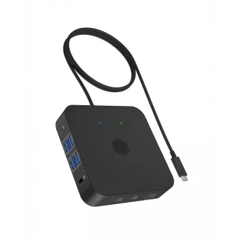 ICY BOX IB-DK4090-C Docking station USB 3.2 Gen 2 (3.1 Gen 1) Type-C Preto
