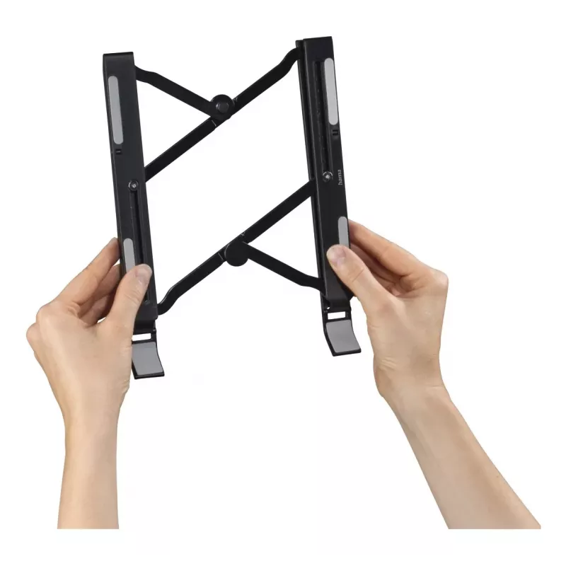Hama Light suporte dobrável para portátil, inclinação em 12 níveis, até 39,6 cm (15,6 polegadas), preto