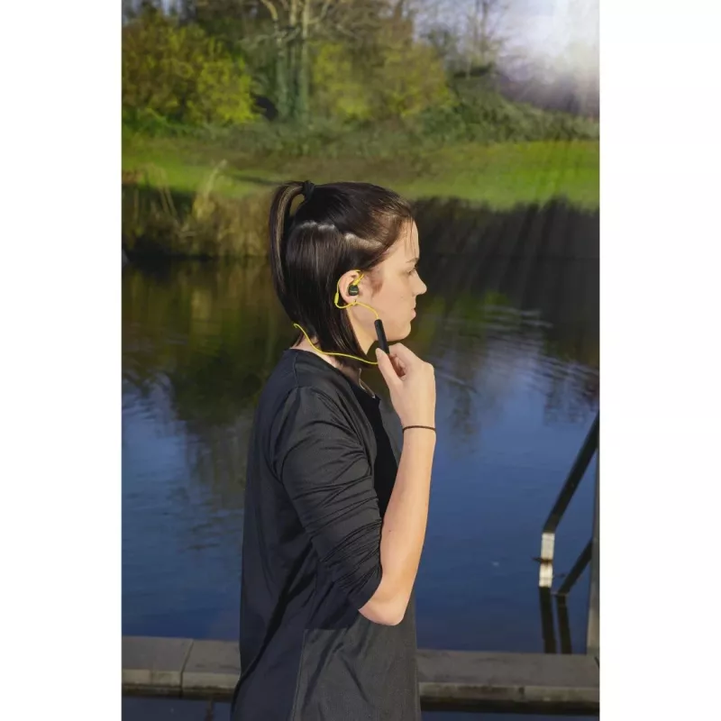 Auscultadores Hama Freedom Athletics II sem fios com gancho auricular, In-Ear desporto Bluetooth preto, amarelo