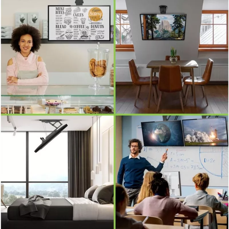 Suporte de teto motorizado orientável Techly com integração Smart Home para televisores de 32 a 70 polegadas