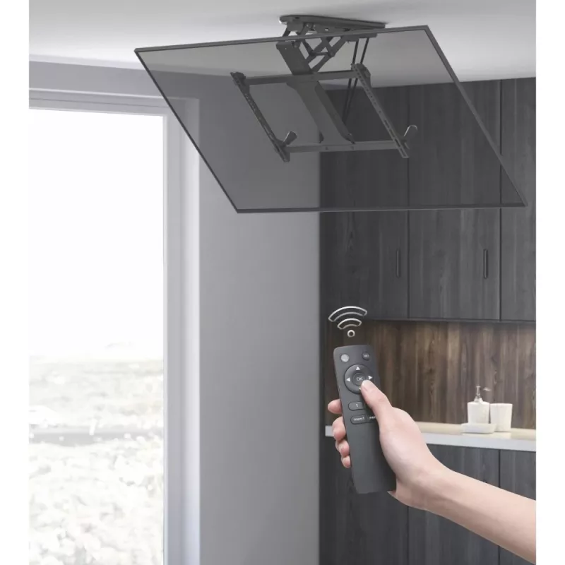 Suporte de teto motorizado orientável Techly com integração Smart Home para televisores de 32 a 70 polegadas