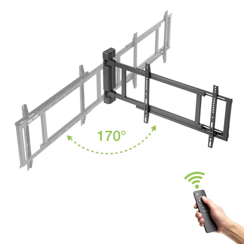 Suporte de parede para TV TECHLY 368697 para ecrãs de 32–75 polegadas, ajuste elétrico, carga máxima 50 kg