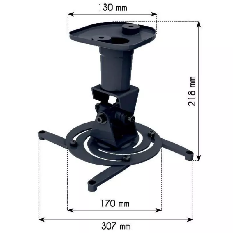 Suporte de teto universal para projetor Techly, preto ICA-PM 100BK