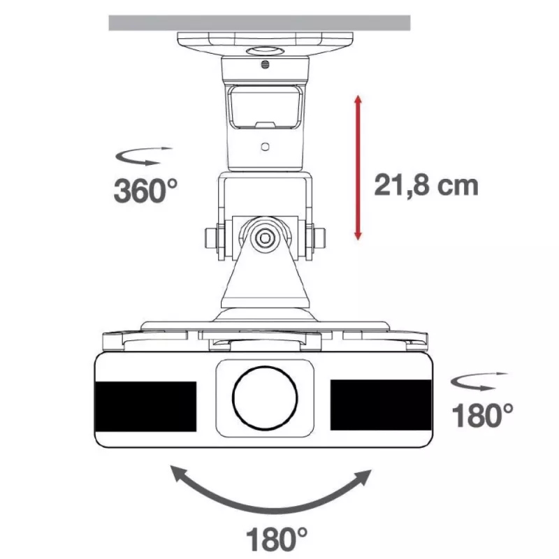 Suporte de teto universal para projetor Techly, preto ICA-PM 100BK