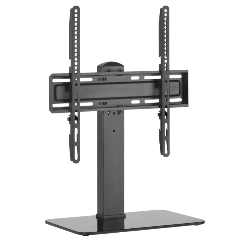 Techly ICA-LCD 323M suporte de secretária para TV / monitor, 32–55 polegadas (81,3–139,7 cm), 40 kg, giratório, VESA 400x400, base de vidro temperado, preto