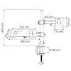 Techly ICA-LCD 174NB suporte de secretária para monitor com prateleira para portátil, 13–32 polegadas (33–81,3 cm), 8 kg, portátil 12–17 polegadas, VESA 75x75 / 100x100, preto