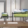 Techly ICA-LCD 174NB suporte de secretária para monitor com prateleira para portátil, 13–32 polegadas (33–81,3 cm), 8 kg, portátil 12–17 polegadas, VESA 75x75 / 100x100, preto