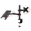 Techly ICA-LCD 174NB suporte de secretária para monitor com prateleira para portátil, 13–32 polegadas (33–81,3 cm), 8 kg, portátil 12–17 polegadas, VESA 75x75 / 100x100, preto