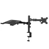 Techly ICA-LCD 174NB suporte de secretária para monitor com prateleira para portátil, 13–32 polegadas (33–81,3 cm), 8 kg, portátil 12–17 polegadas, VESA 75x75 / 100x100, preto