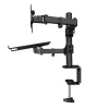 Techly ICA-LCD 174NB suporte de secretária para monitor com prateleira para portátil, 13–32 polegadas (33–81,3 cm), 8 kg, portátil 12–17 polegadas, VESA 75x75 / 100x100, preto