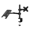 Techly ICA-LCD 174NB suporte de secretária para monitor com prateleira para portátil, 13–32 polegadas (33–81,3 cm), 8 kg, portátil 12–17 polegadas, VESA 75x75 / 100x100, preto