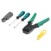 Conjunto de ferramentas de rede DIGITUS - testador LAN alicate de cravar ferramenta de corte e descarnagem ferramenta de inserção bolsa 12 peças