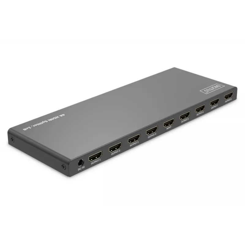 Splitter HDMI DIGITUS 1x8. 4K/60Hz HDCP 2.3. Controlo EDID
