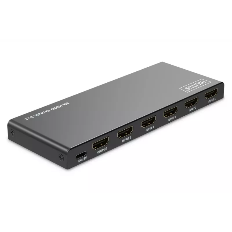 Switch HDMI DIGITUS 5x1. 8K/60Hz (4:4:4). HDR. HDCP2.3