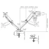 Techly ICA-LCD 462B suporte de secretária para monitor, mola a gás, 17-32 polegadas (43,2-81,3 cm), 9 kg, VESA 75x75/100x100, preto