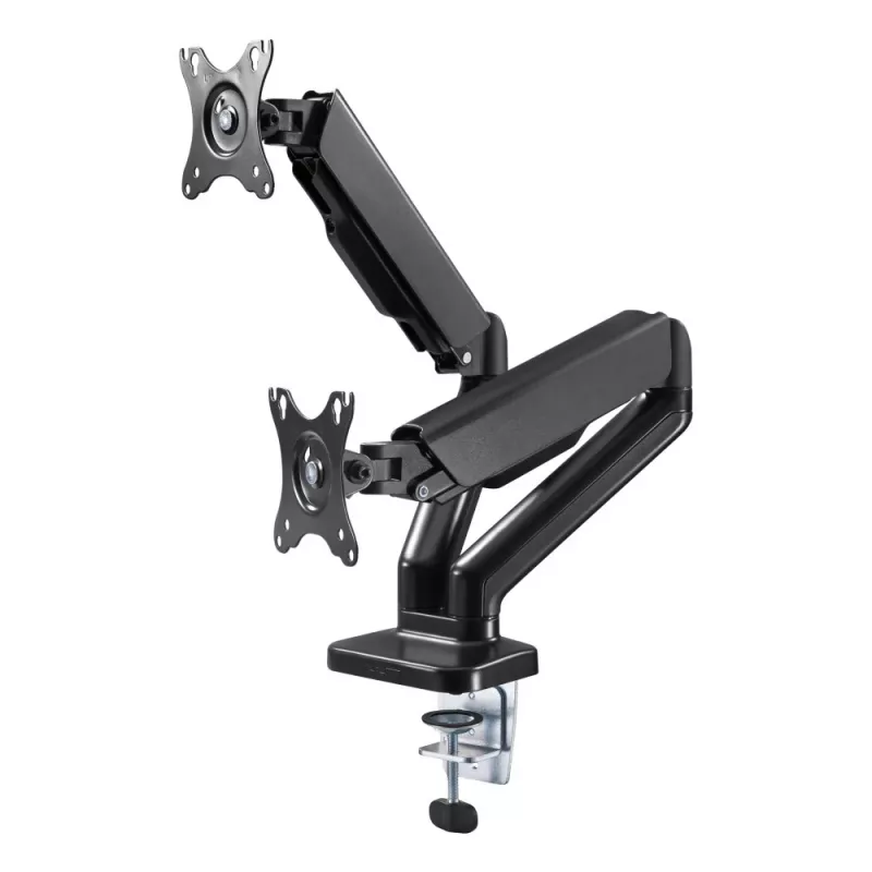 Techly ICA-LCD 462B suporte de secretária para monitor, mola a gás, 17-32 polegadas (43,2-81,3 cm), 9 kg, VESA 75x75/100x100, preto