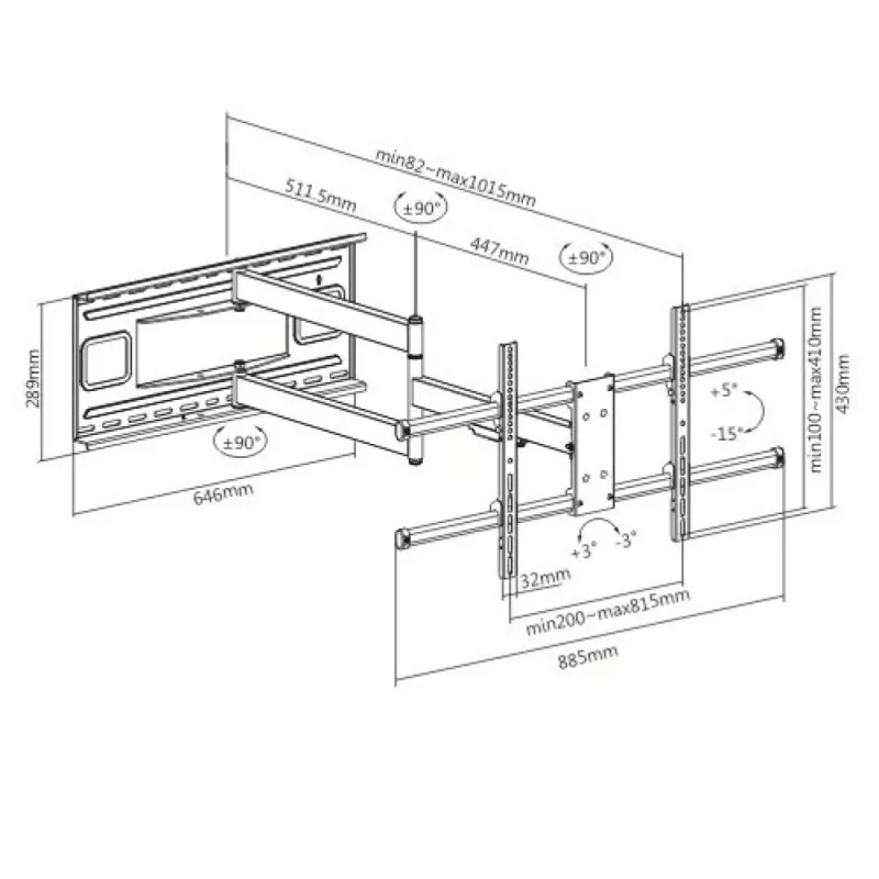 Suporte de TV/base Techly ICA-PLB 490 2,03 m (80