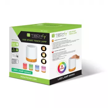 Candeeiro de mesa Techly I-LED TOUCH 1,6 W Branco Controlo tátil LED