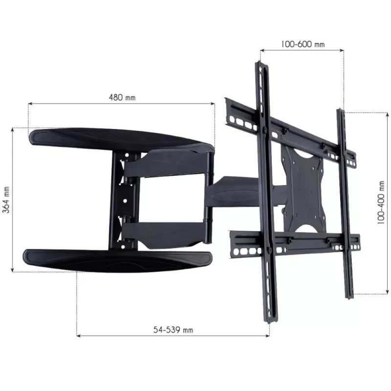 Suporte de parede para TV LCD Techly 40-65 Ultra fino Full Motion Preto ICA-PLB 171L