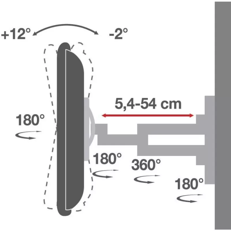 Suporte de parede para TV LCD Techly 40-65 Ultra fino Full Motion Preto ICA-PLB 171L