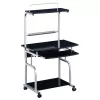 Secretária de computador multifunções compacta Techly, Preto brilhante ICA-TB 7800BK