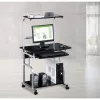 Secretária de computador multifunções compacta Techly, Preto brilhante ICA-TB 7800BK