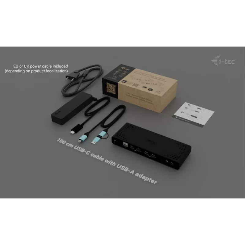 Docking station universal i-tec para dois ecrãs 4K + Power Delivery 85W