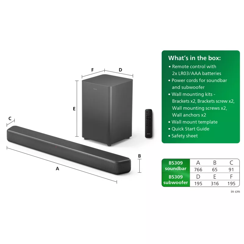 Barra de som Philips TAB5309/10 120 W