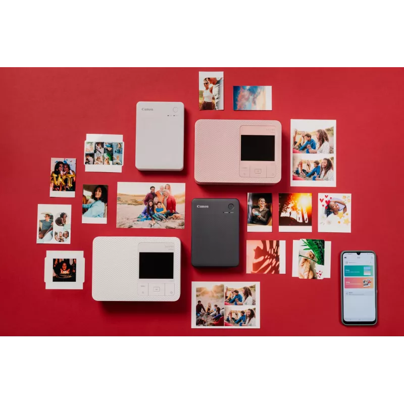 Canon SELPHY QX20 impressora fotográfica portátil, sublimação, 287 x 287 DPI, 72 x 85 mm, Wi-Fi, USB-C, vermelho terracota