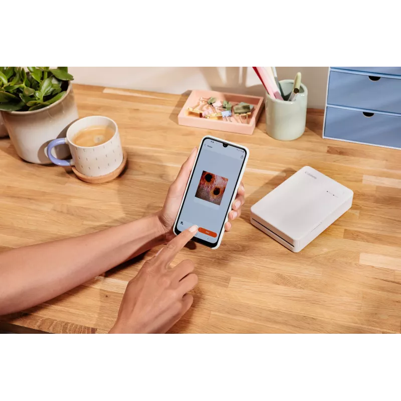 Canon SELPHY QX20 impressora fotográfica portátil, sublimação, 287 x 287 DPI, 72 x 85 mm, Wi-Fi, USB-C, branco areia