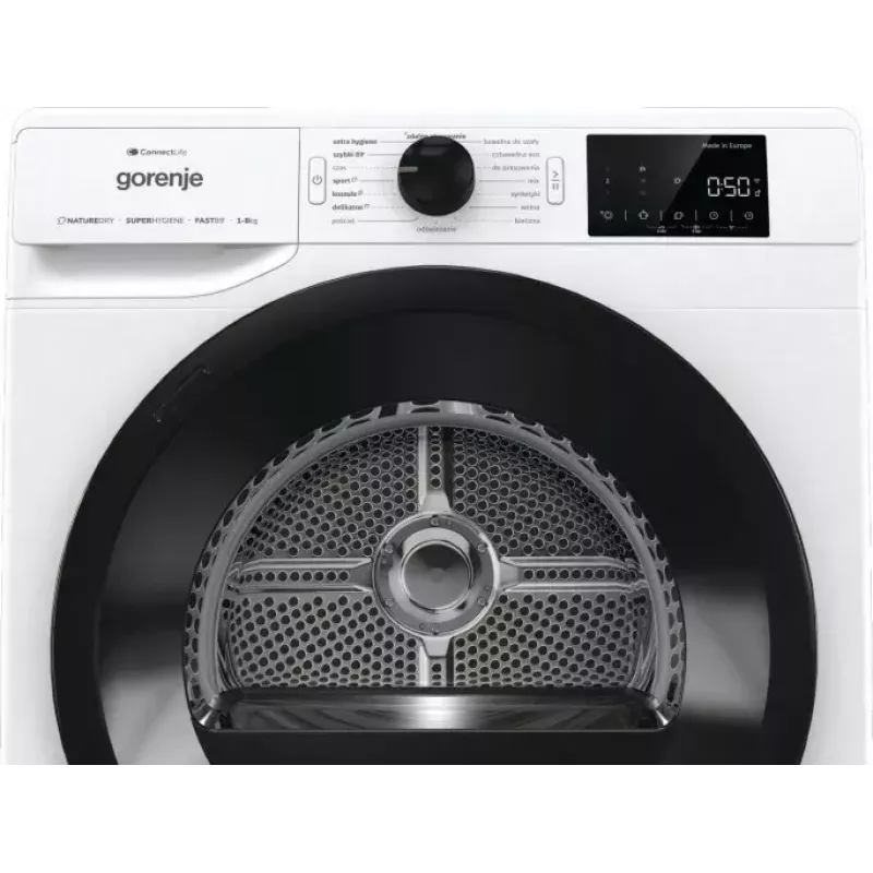 Máquina de secar roupa Gorenje DPNE83GNLWIFI/PL 8 kg, bomba de calor, WiFi, classe de eficiência energética A+++, branco