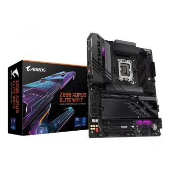 Placa-mãe GIGABYTE Z890 AORUS ELITE WIFI7, chipset Intel Z890, LGA 1851, ATX, DDR5, 4x DIMM, 4x M.2, Wi-Fi 7, LAN 2,5Gb