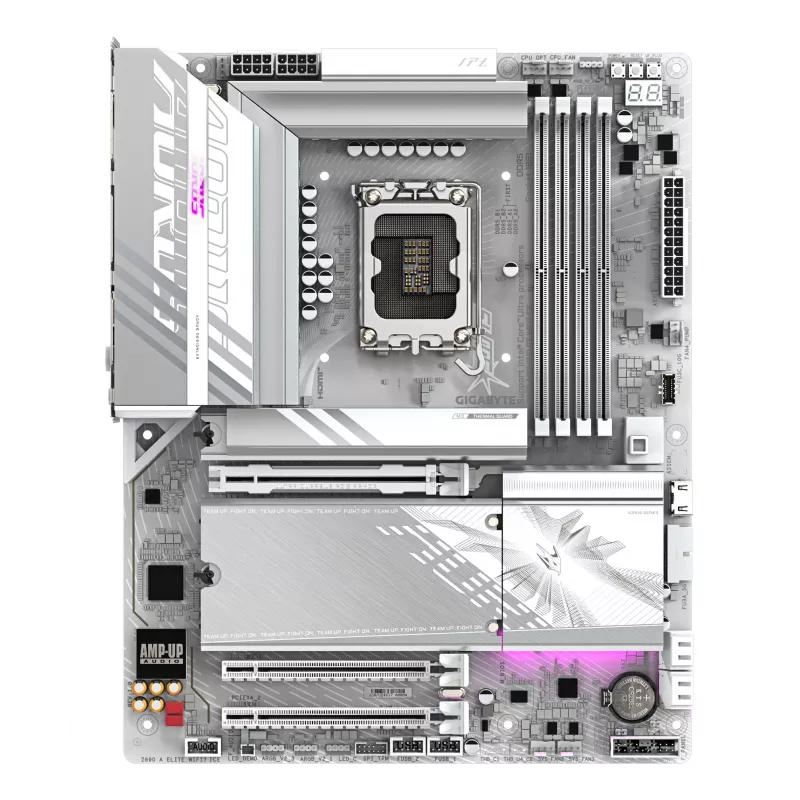 Placa-mãe GIGABYTE Z890 AORUS ELITE WIFI7 ICE - Compatível com CPUs Intel Core Ultra (Série 2), VRM 16+1+2 fases, até 8800MHz DDR5 (OC), 1xPCIe 5.0 + 3xPCIe 4.0, Wi-Fi 7, LAN 2.5GbE, Thunderbolt 4