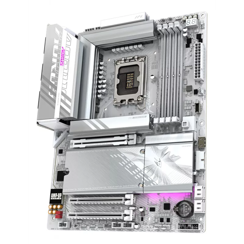Placa-mãe GIGABYTE Z890 AORUS ELITE WIFI7 ICE - Compatível com CPUs Intel Core Ultra (Série 2), VRM 16+1+2 fases, até 8800MHz DDR5 (OC), 1xPCIe 5.0 + 3xPCIe 4.0, Wi-Fi 7, LAN 2.5GbE, Thunderbolt 4