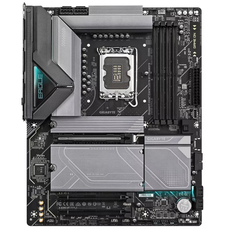 Placa-mãe GIGABYTE Z890 EAGLE - Compatível com CPUs Intel Core Ultra (Série 2), VRM 14+1+2 fases, até 8800 MHz DDR5 (OC), 1xPCIe 5.0 M.2 + 3xPCIe 4.0 M.2, LAN 2,5 GbE, USB4